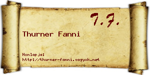 Thurner Fanni névjegykártya